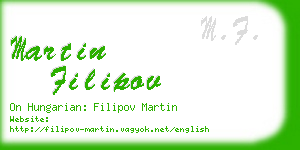 martin filipov business card